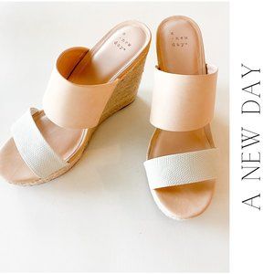 A New Day Adelina Nude Blush Espadrille Wedge Sandal Size 9.5